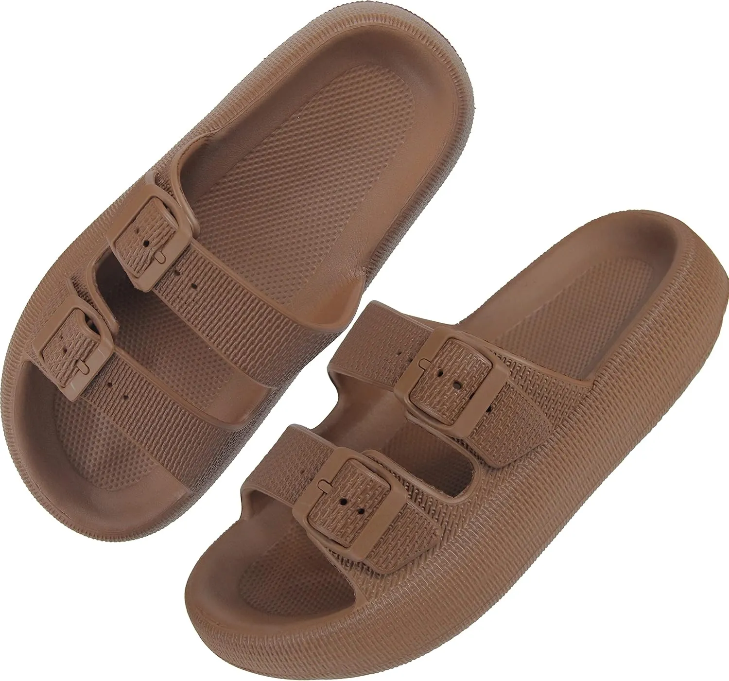 BenSorts Pillow Sandals for Women Men Thick Sole Adjustable Buckles EVA