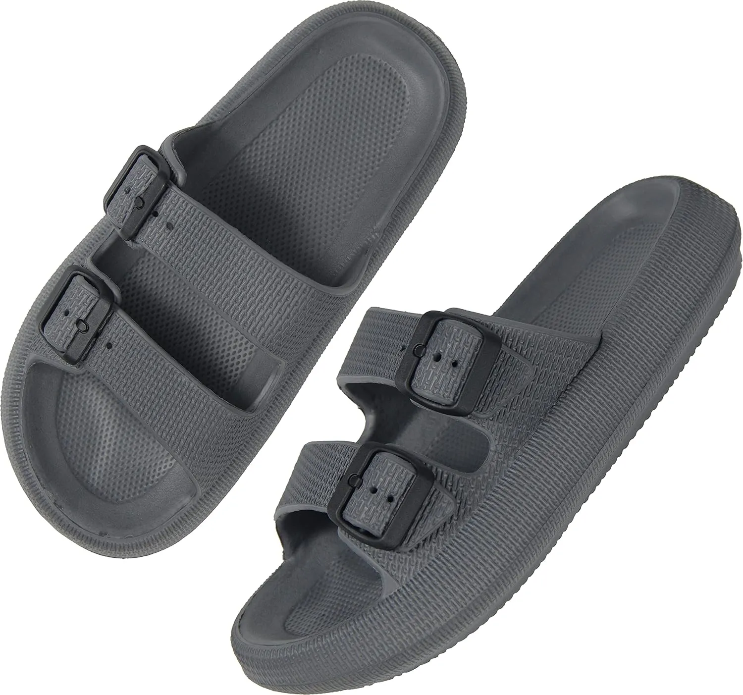 BenSorts Pillow Sandals for Women Men Thick Sole Adjustable Buckles EVA
