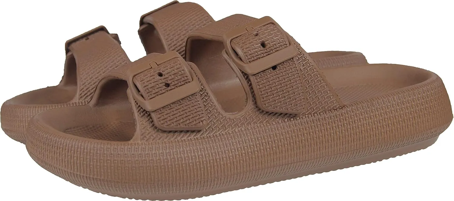 BenSorts Pillow Sandals for Women Men Thick Sole Adjustable Buckles EVA