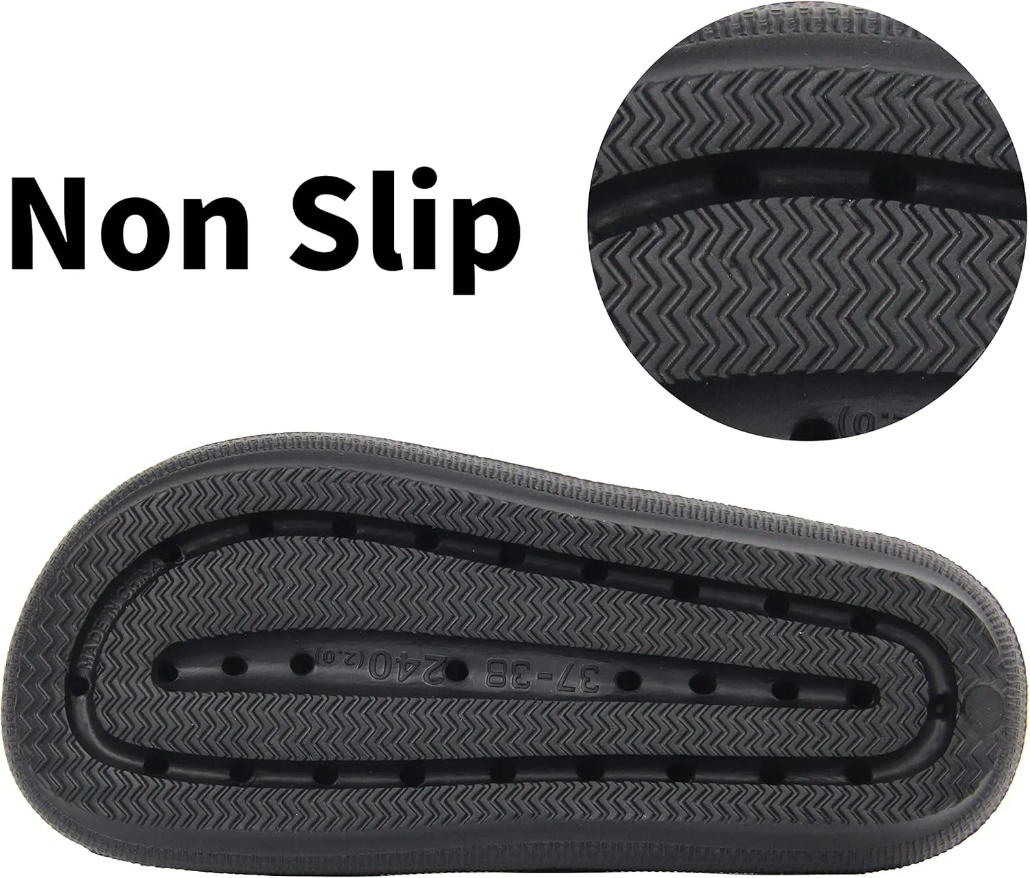 BenSorts Pillow Sandals for Women Men Thick Sole Adjustable Buckles EVA