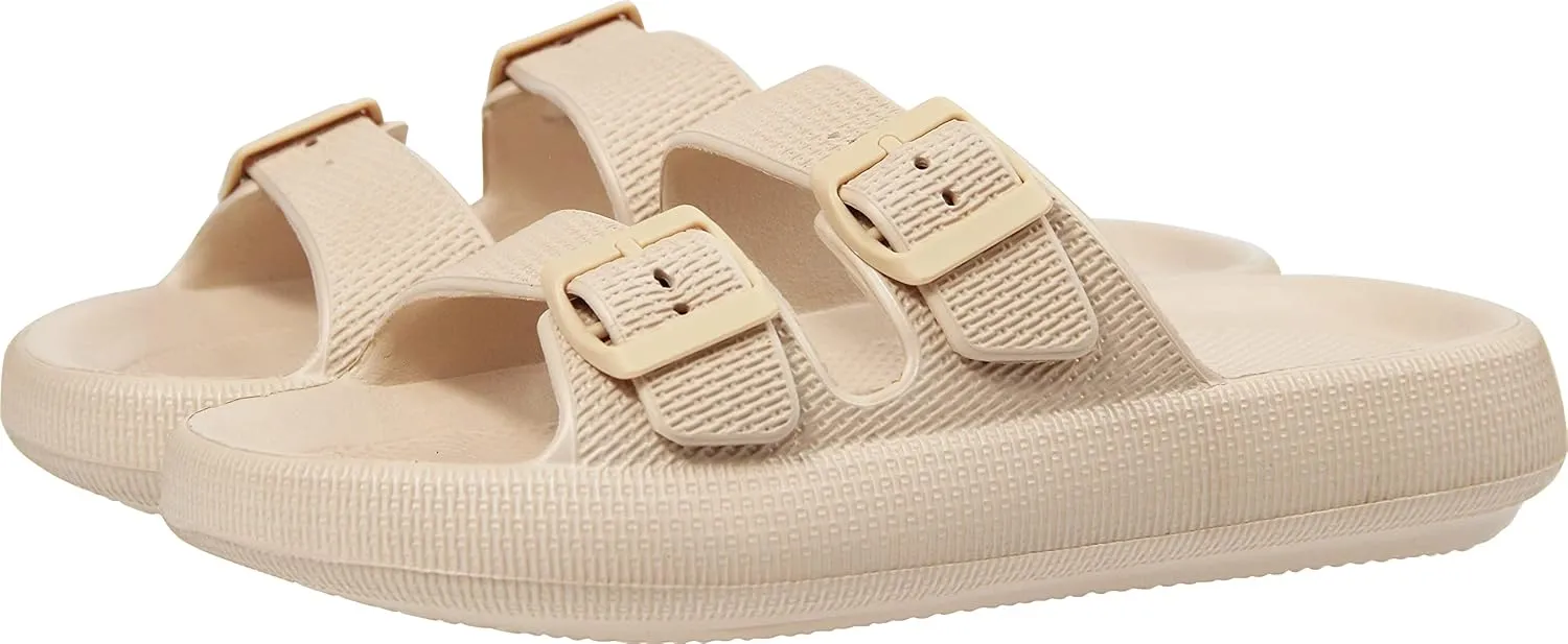 BenSorts Pillow Sandals for Women Men Thick Sole Adjustable Buckles EVA