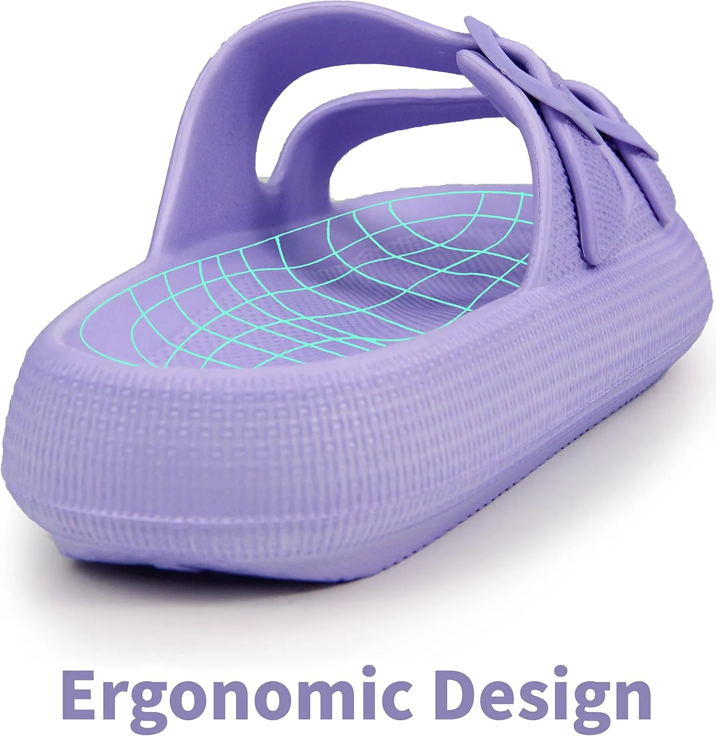 BenSorts Pillow Sandals for Women Men Thick Sole Adjustable Buckles EVA