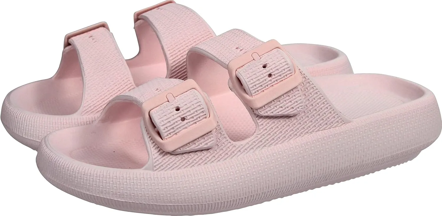 BenSorts Pillow Sandals for Women Men Thick Sole Adjustable Buckles EVA