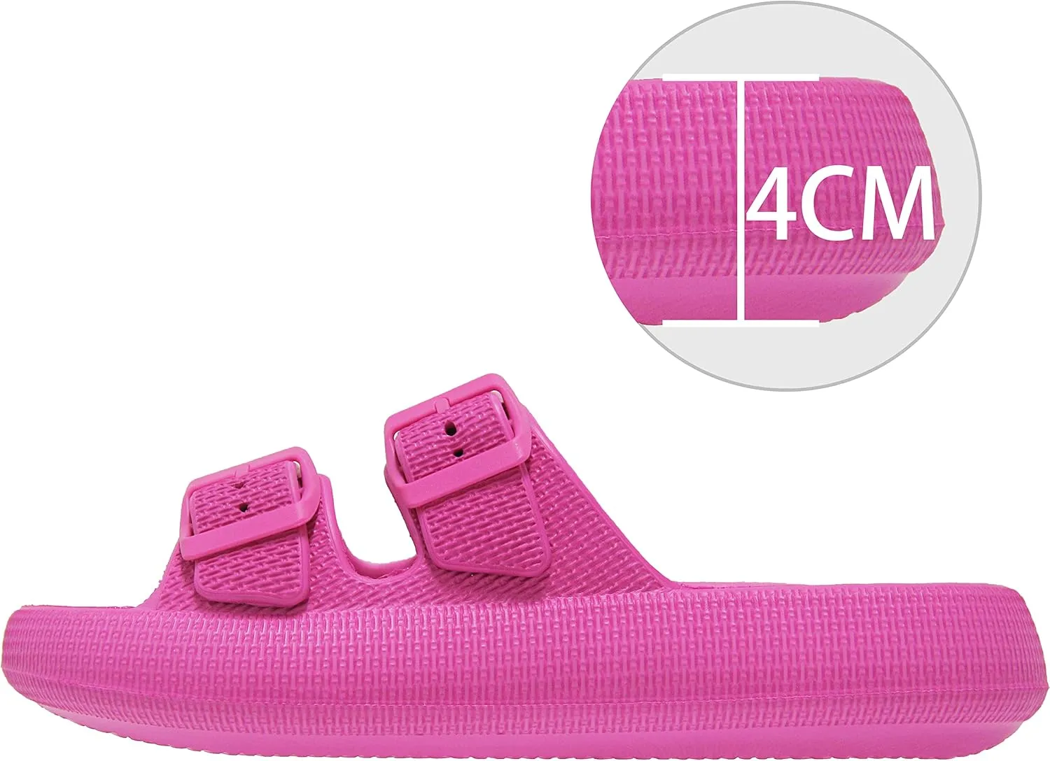 BenSorts Pillow Sandals for Women Men Thick Sole Adjustable Buckles EVA