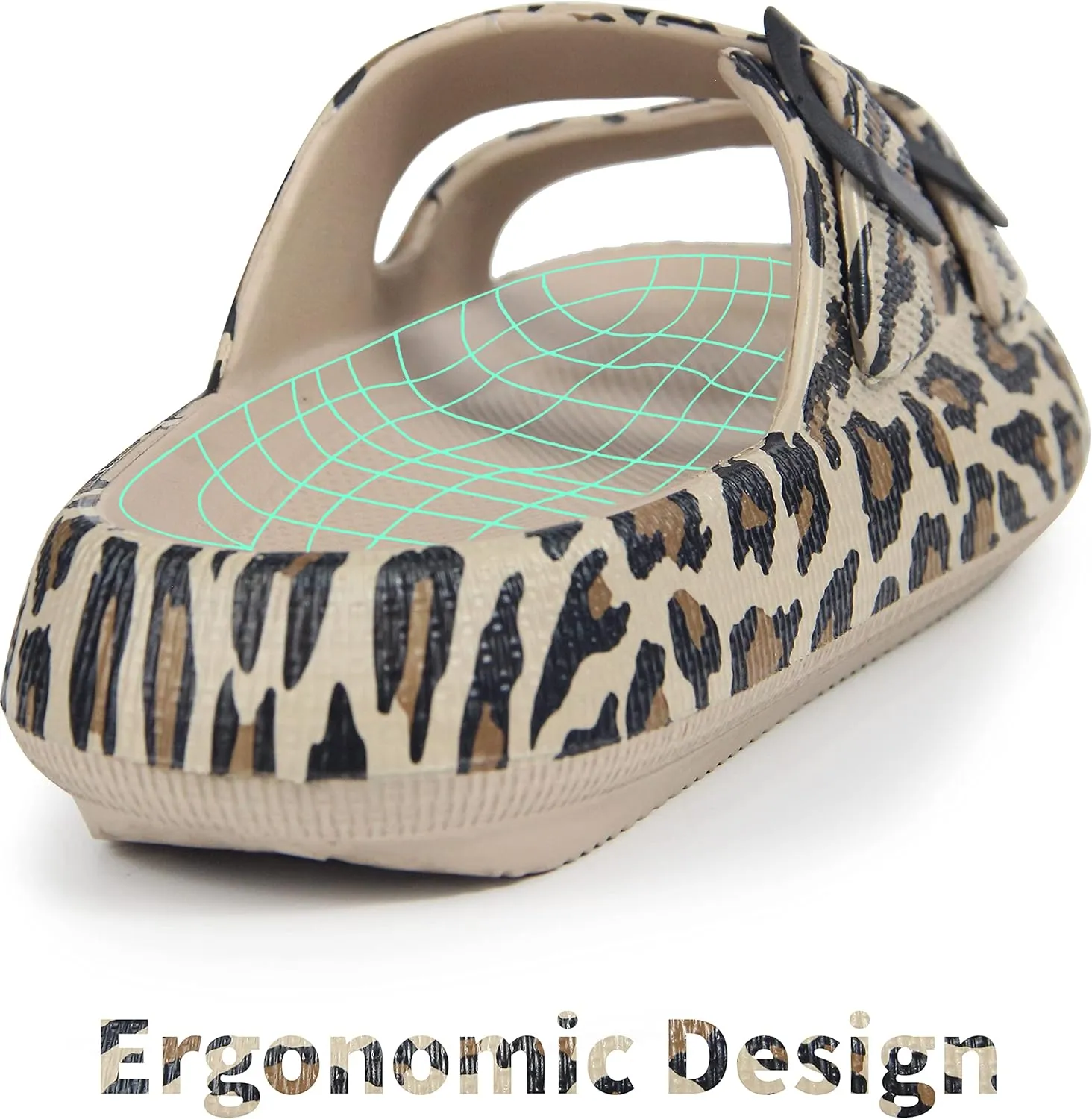 BenSorts Pillow Sandals for Women Men Thick Sole Adjustable Buckles EVA