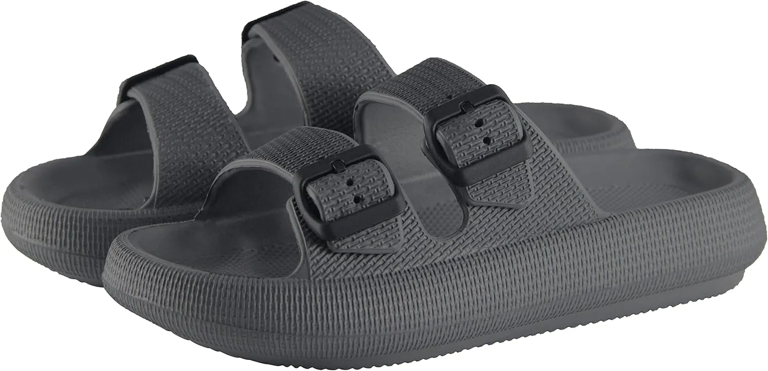 BenSorts Pillow Sandals for Women Men Thick Sole Adjustable Buckles EVA