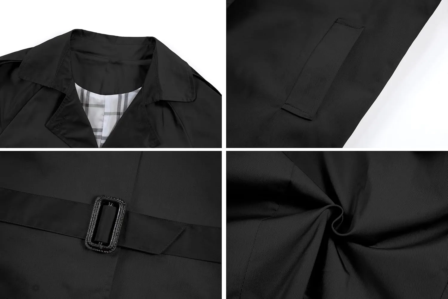 Betusline Girls & Women's Trench Coat Double Breasted Classic Lapel Outerwear, 3 Years - Women 2XL