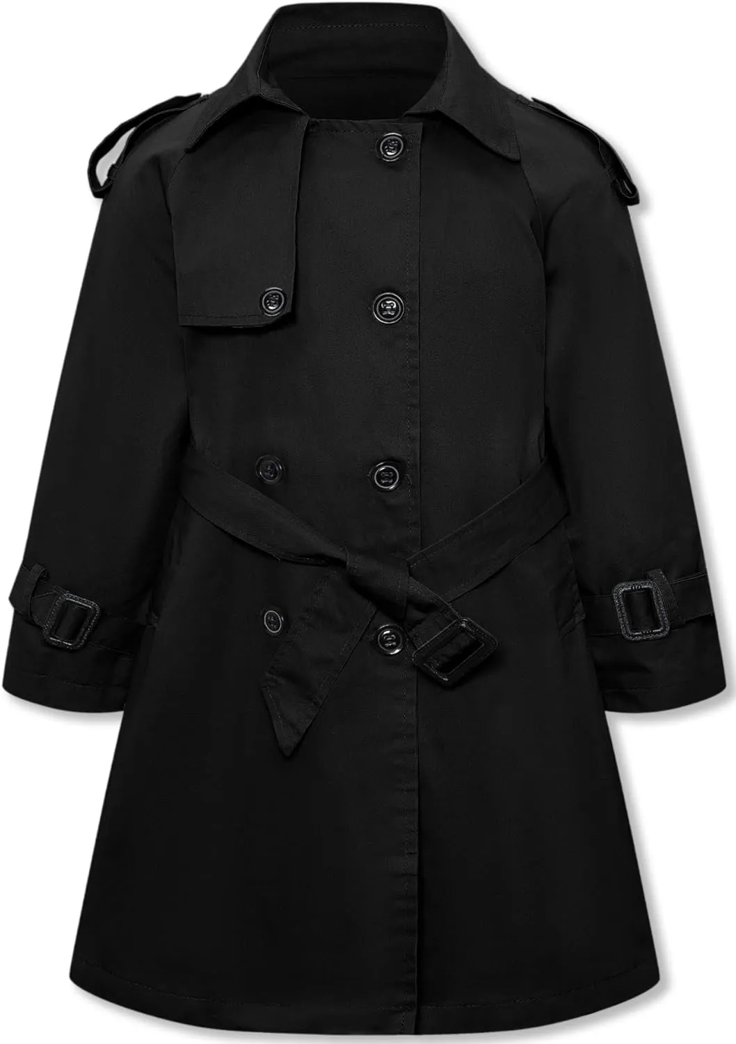 Betusline Girls & Women's Trench Coat Double Breasted Classic Lapel Outerwear, 3 Years - Women 2XL