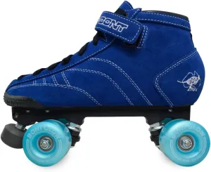 Bont Skates - Prostar Blue Suede Professional Roller Skates with Glow Light Up Led Wheels - Indoor and Outdoor