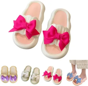 Bow Knot Slippers Women Cute Pillow Slipper Preppy Kawaii Cloud Slipper Y2K Comfy House Slides Shower Sandals Bathroom Shoes Slides Slipper Indoor Outdoor Home Slipper