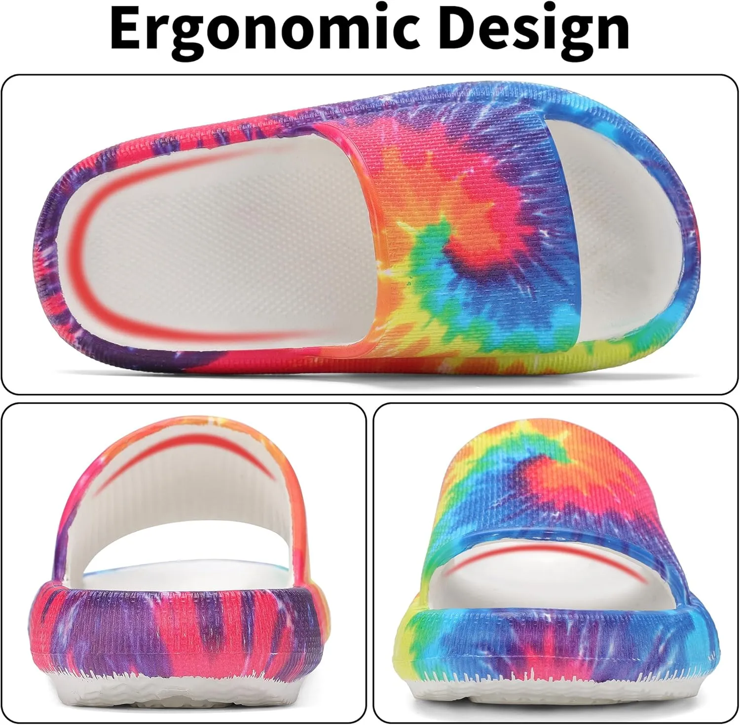 Boys and Girls Cloud Slides for Kids – Non-Slip Summer Slippers Lightweight Beach, Pool, and Indoor Shower Sandals