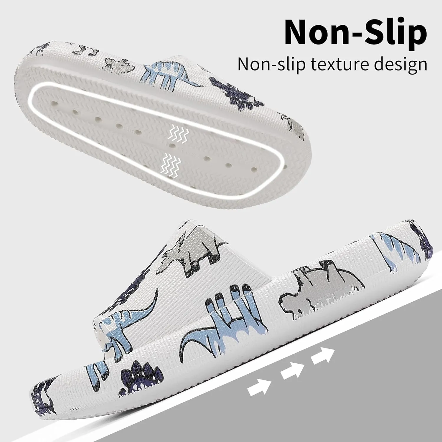 Boys and Girls Cloud Slides for Kids – Non-Slip Summer Slippers Lightweight Beach, Pool, and Indoor Shower Sandals
