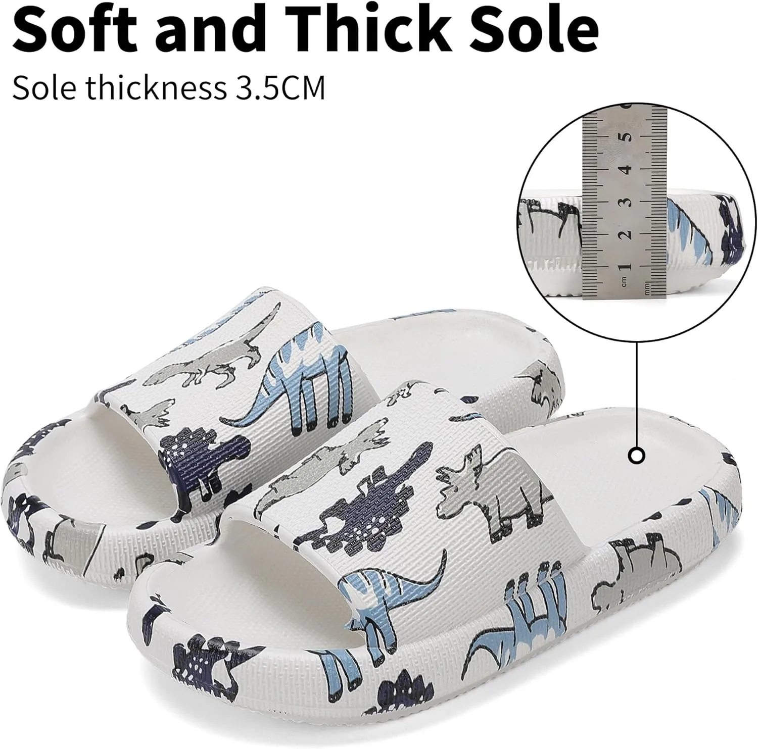 Boys and Girls Cloud Slides for Kids – Non-Slip Summer Slippers Lightweight Beach, Pool, and Indoor Shower Sandals