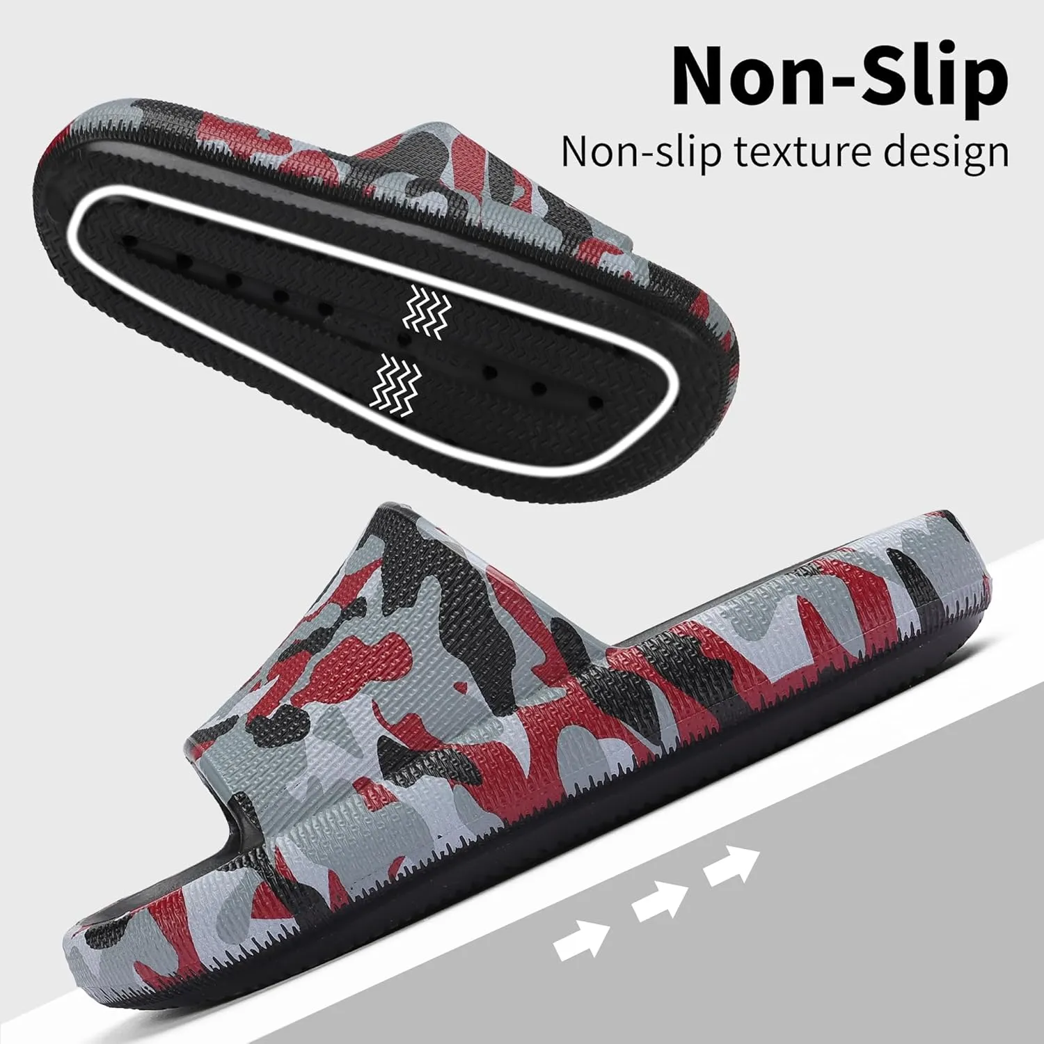 Boys and Girls Cloud Slides for Kids – Non-Slip Summer Slippers Lightweight Beach, Pool, and Indoor Shower Sandals