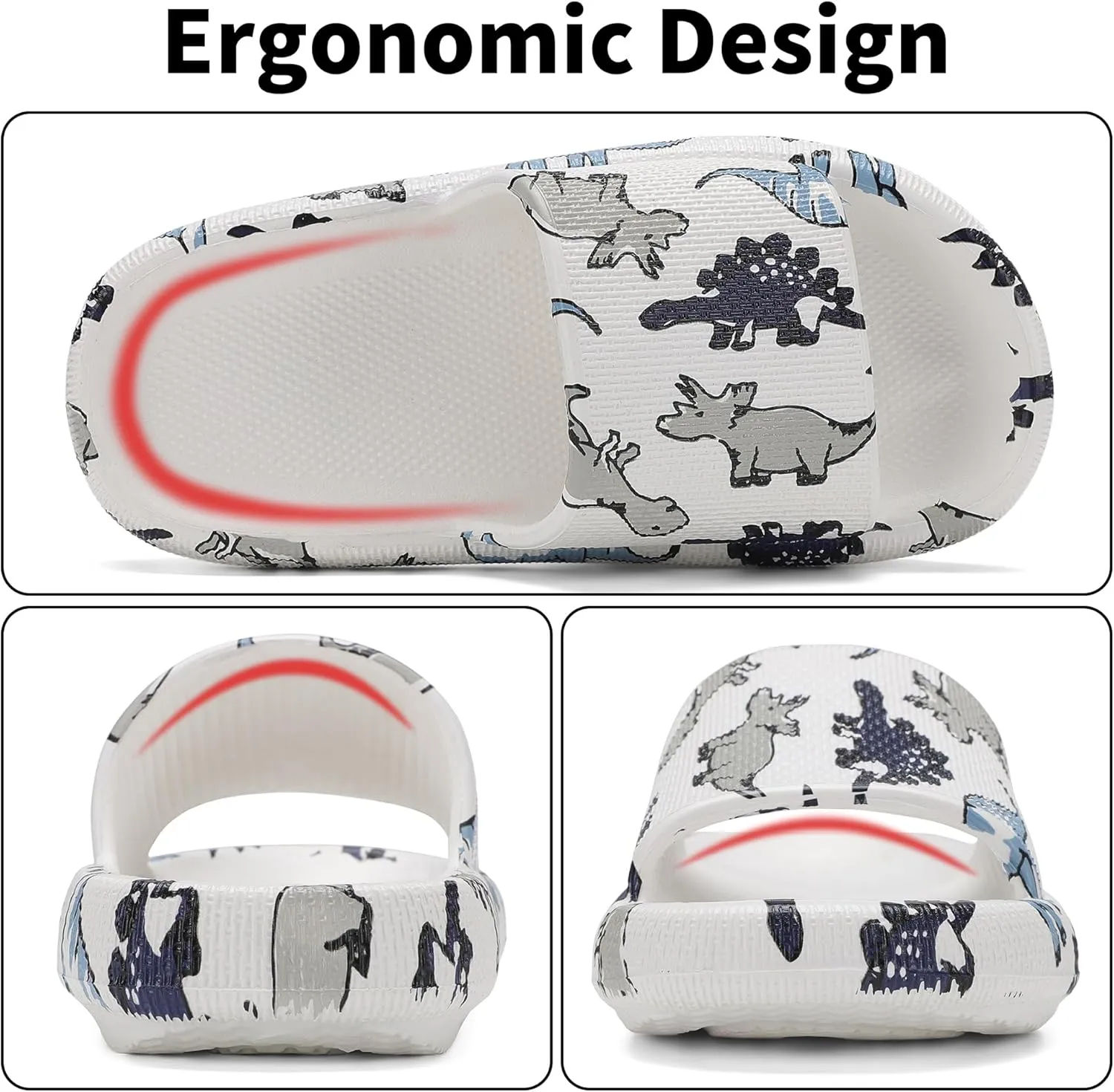 Boys and Girls Cloud Slides for Kids – Non-Slip Summer Slippers Lightweight Beach, Pool, and Indoor Shower Sandals
