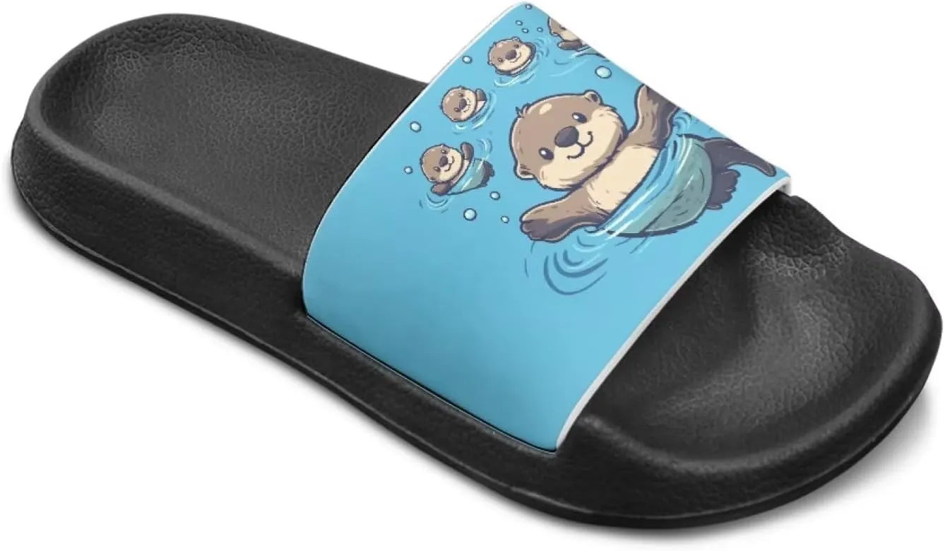 Boys Slides Kids Girls Slippers Blue Beach Sandals Cute Sea Animal Summer Shoes for Home Pool Gifts