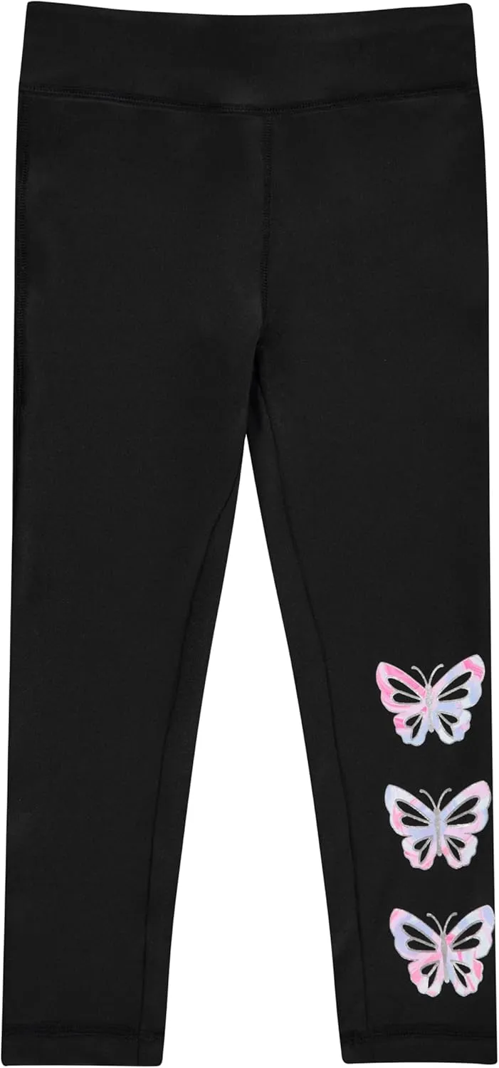 BTween Girls’ 4 Pack Leggings Set, Exercise, Sports Tights with Wide Waistband for Girls
