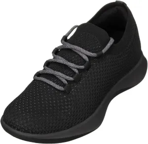 CALTO Men's Invisible Height Increasing Elevator Shoes - Black Ultra Lightweight Sporty Sneakers - 2.4 Inches Taller - Q081 - Size 9 D(M) US