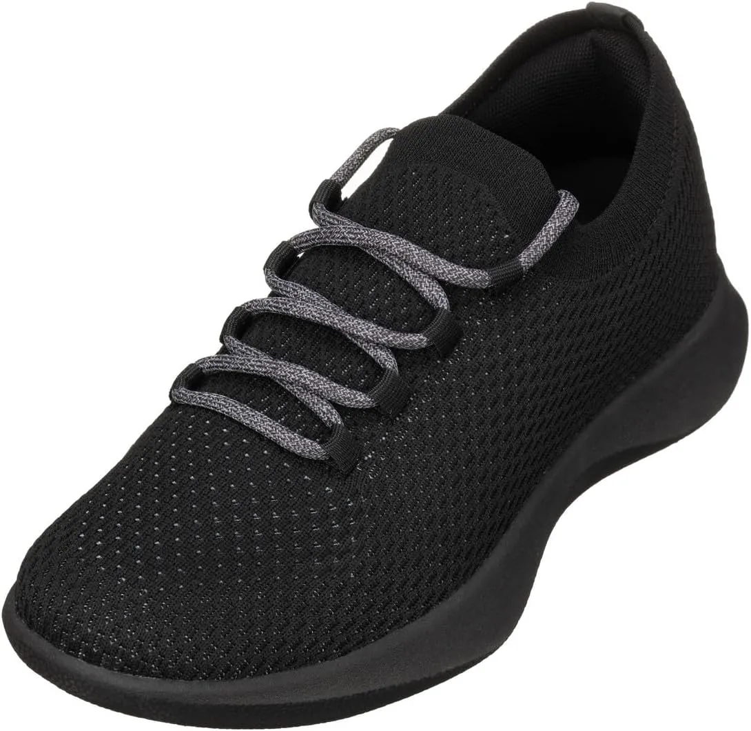 CALTO Men's Invisible Height Increasing Elevator Shoes - Black Ultra Lightweight Sporty Sneakers - 2.4 Inches Taller - Q081 - Size 9 D(M) US