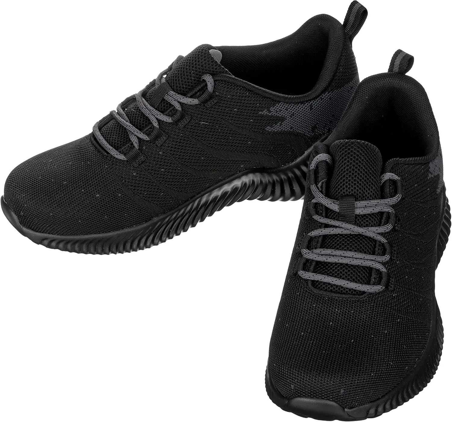 CALTO Men's Invisible Height Increasing Elevator Shoes - Black/Grey Ultra Lightweight Sporty Sneakers - 2.8 Inches Taller - Q216 - Size 10.5 D(M) US