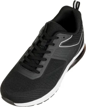 CALTO Men's Invisible Height Increasing Elevator Shoes - Black/White Super Lightweight Sporty Sneakers - 2.4 Inches Taller - Q231 - Size 13 D(M) US