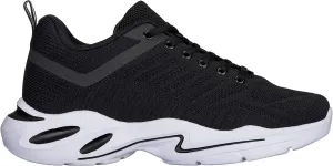CALTO Men's Invisible Height Increasing Elevator Shoes - Black/White Super Lightweight Sporty Sneakers - 2.6 Inches Taller - Q330 - Size 9 D(M) US