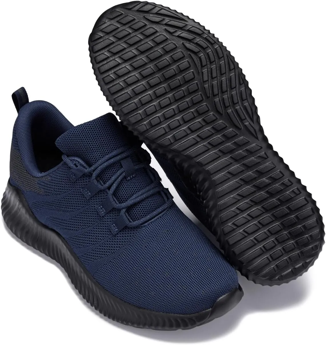 CALTO Men's Invisible Height Increasing Elevator Shoes - Navy/Blue Ultra Feather Lightweight Sporty Sneakers - 2.8 Inches Taller - Q217 - Size 10 D(M) US