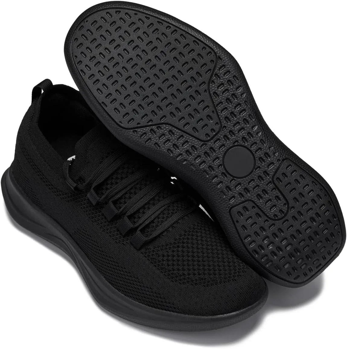 CALTO Men's Invisible Height Increasing Elevator Shoes - Super Lightweight Knitted Sporty Sneakers - 2.4 Inches Taller