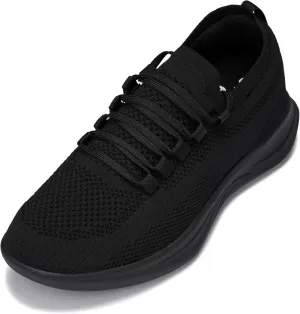CALTO Men's Invisible Height Increasing Elevator Shoes - Super Lightweight Knitted Sporty Sneakers - 2.4 Inches Taller
