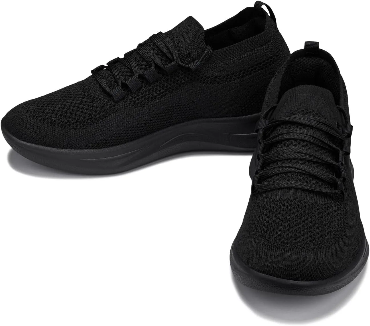 CALTO Men's Invisible Height Increasing Elevator Shoes - Super Lightweight Knitted Sporty Sneakers - 2.4 Inches Taller