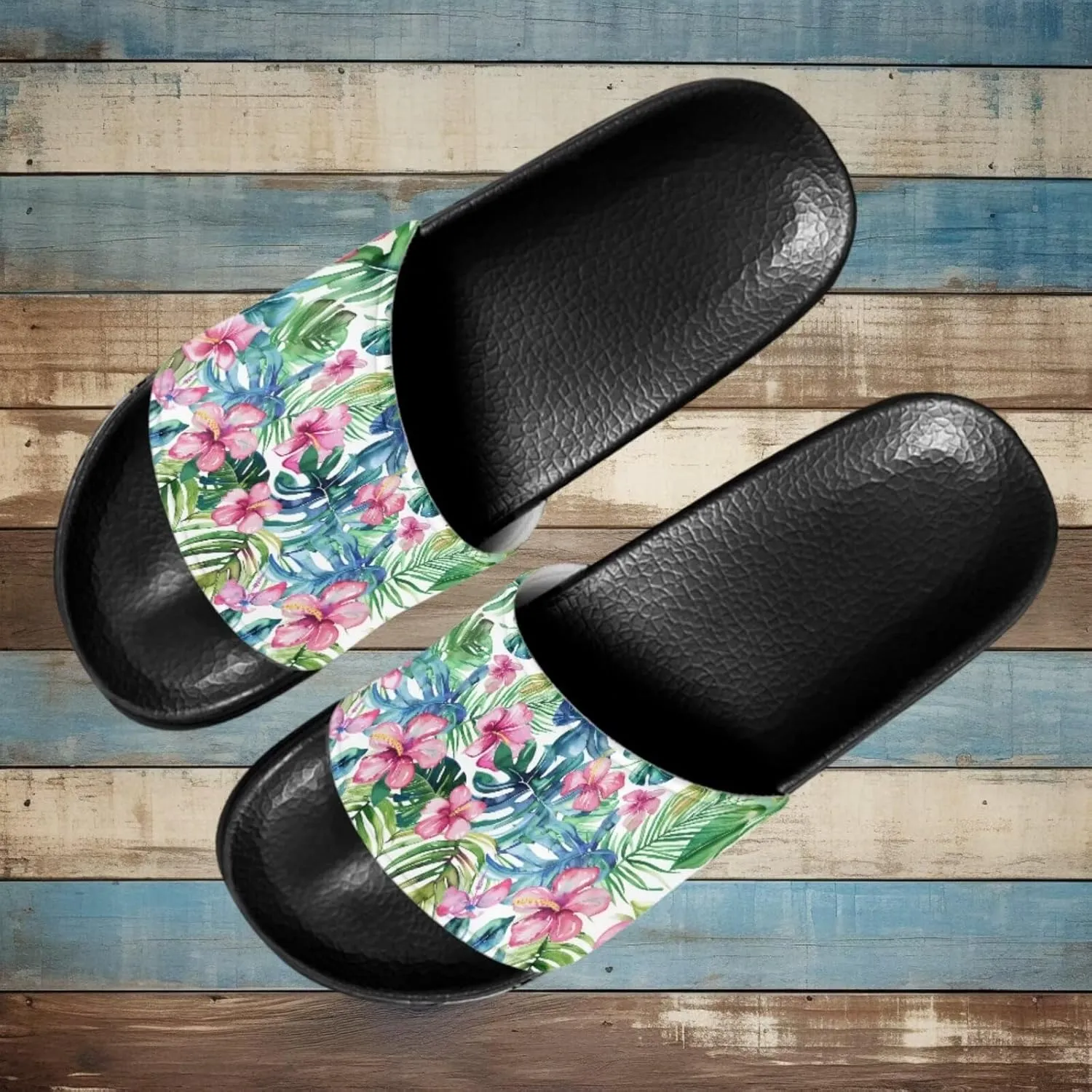 Casual Non-slip Slide Sandals for Women Men Open Toe House Sole Slipper Flat Lightweight Slipper for Bathroom Beach