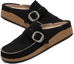 Casual Women's Mules & Clogs Slip-On Memory Foam Cloud Mules for Womens Mens with Non-Slip Sole Indoor/Outdoor Comfort Supportive Cork Sole Mules for Women 2025