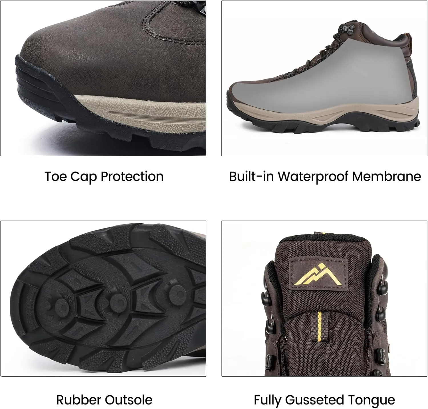 CC-Los Men's Waterproof Hiking Boots Outdoor Relaxed Fit Lightweight Size 7.5-14