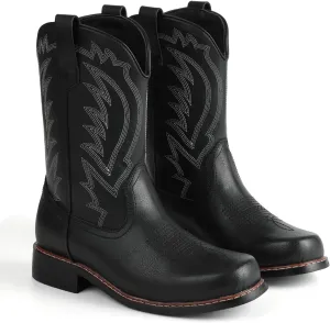 Celbreez Kids Cowboy Boots for Boys Girls Toddler Cwoboy Cowgril Western Boots Square Toe Mid Calf Riding Shoes Little Kid/Big Kid/Toddler