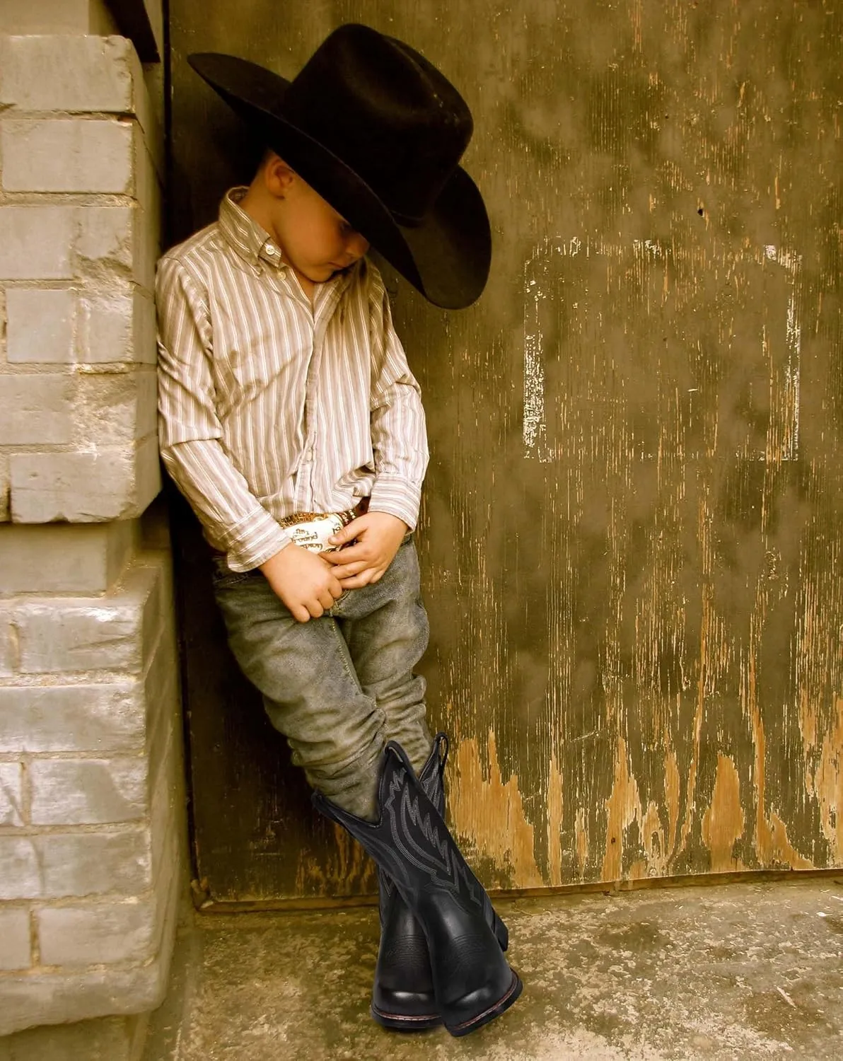 Celbreez Kids Cowboy Boots for Boys Girls Toddler Cwoboy Cowgril Western Boots Square Toe Mid Calf Riding Shoes Little Kid/Big Kid/Toddler
