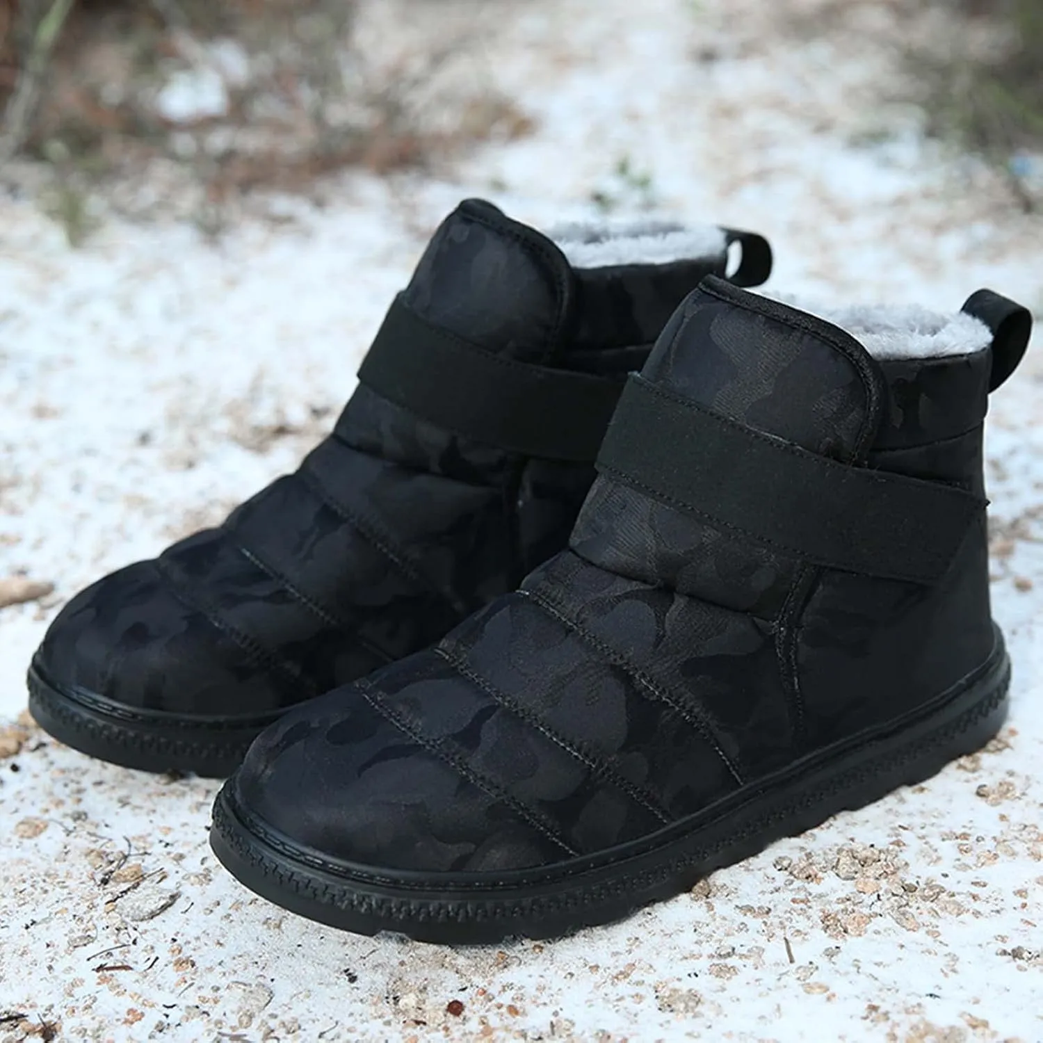 CERYTHRINA Winter Snow Ankle Boots Fur Lining Waterproof Outdoor Slip On Booties Sneakers for Women and Men