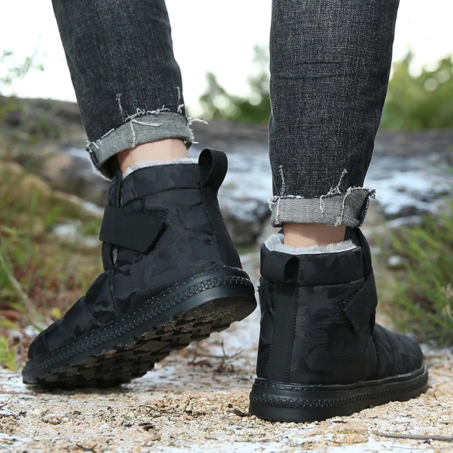 CERYTHRINA Winter Snow Ankle Boots Fur Lining Waterproof Outdoor Slip On Booties Sneakers for Women and Men