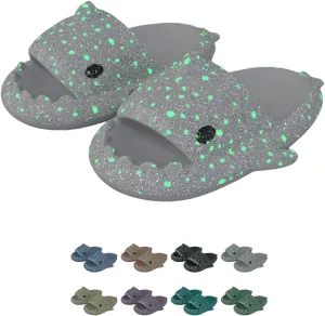 Christmas Shark Slides,Halloween Shark Slides,3d Glow In The Dark Cloud Shark Slides,Glow In The Dark Shark Sandals For Women Men