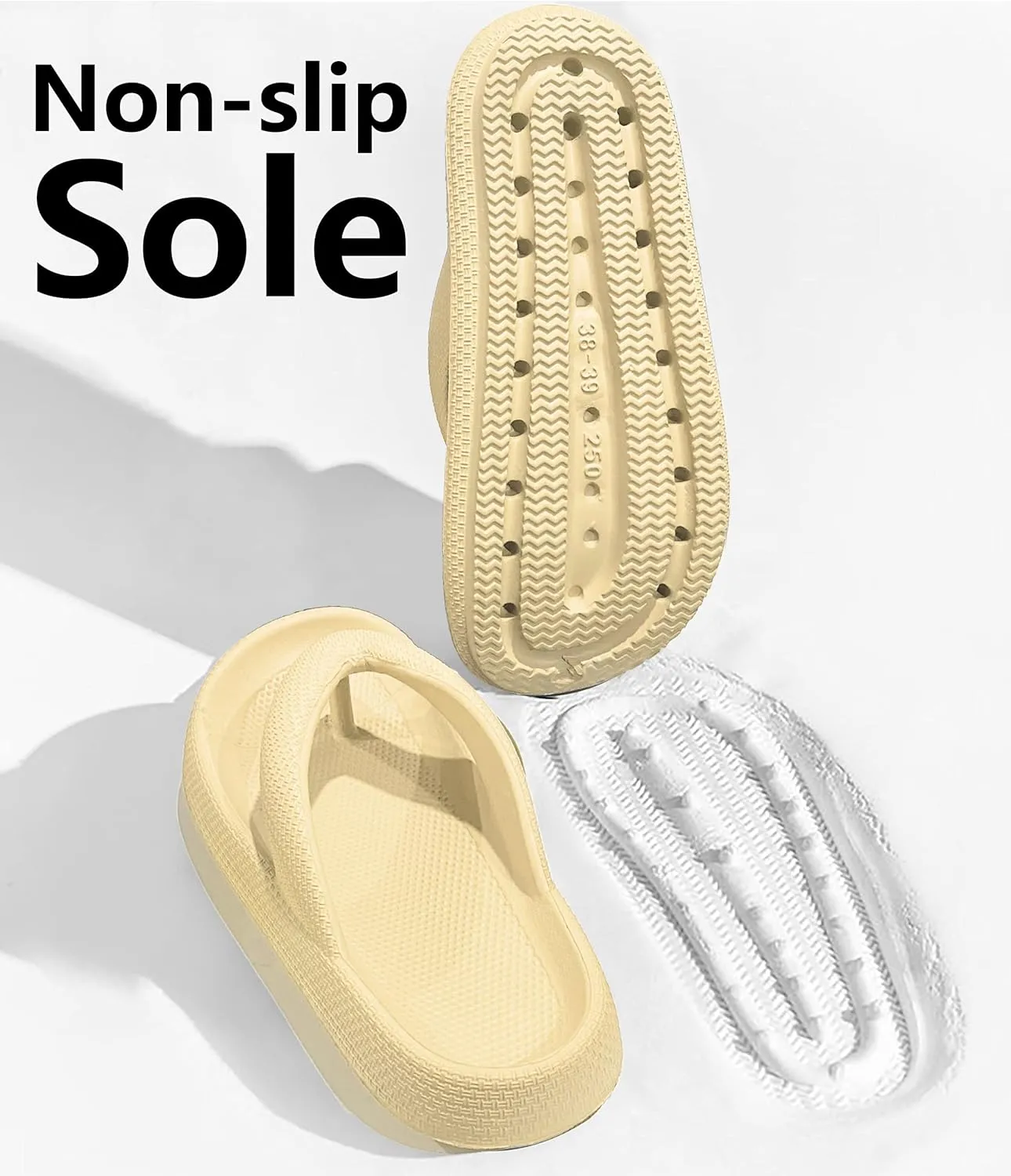 Cloud Flip Flops for Men Women Orthotic Lightweight Beach Slides Pillow Soft Slides Sandals Cushion Beach Flip Flops EVA Comfy Bath Spa Walking Sandals Pool Thong Slippers