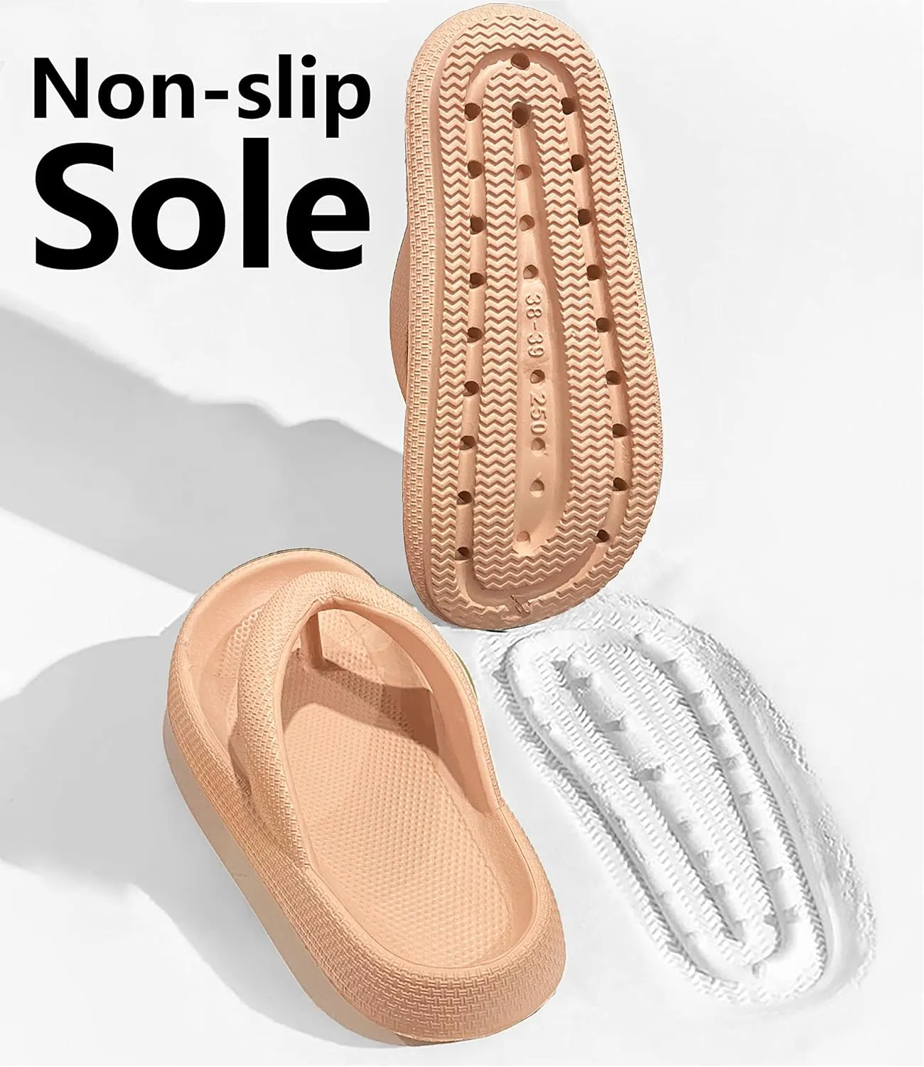 Cloud Flip Flops for Men Women Orthotic Lightweight Beach Slides Pillow Soft Slides Sandals Cushion Beach Flip Flops EVA Comfy Bath Spa Walking Sandals Pool Thong Slippers