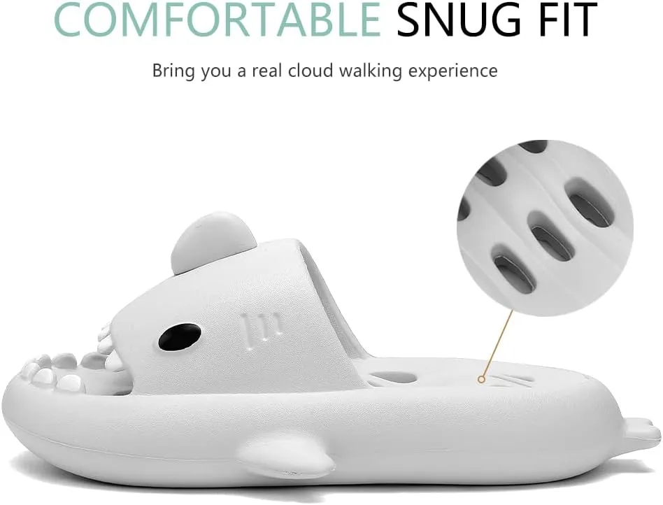 Cloud Shark Slides Men Women Summer Slippers Non-Slip Beach Shower Bathroom Sandals Pillow Thick Sole