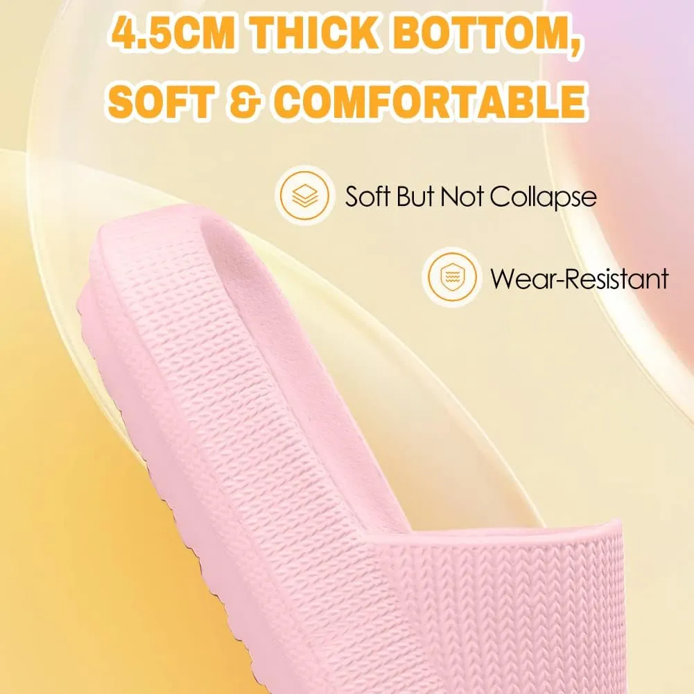 Cloud Slides for Kids, Girls Boys Pillow Slippers Shower Bathroom, Comfort Non-Slip Thick Sole Slippers Summer Beach Shoes for Little Kid/Big Kid