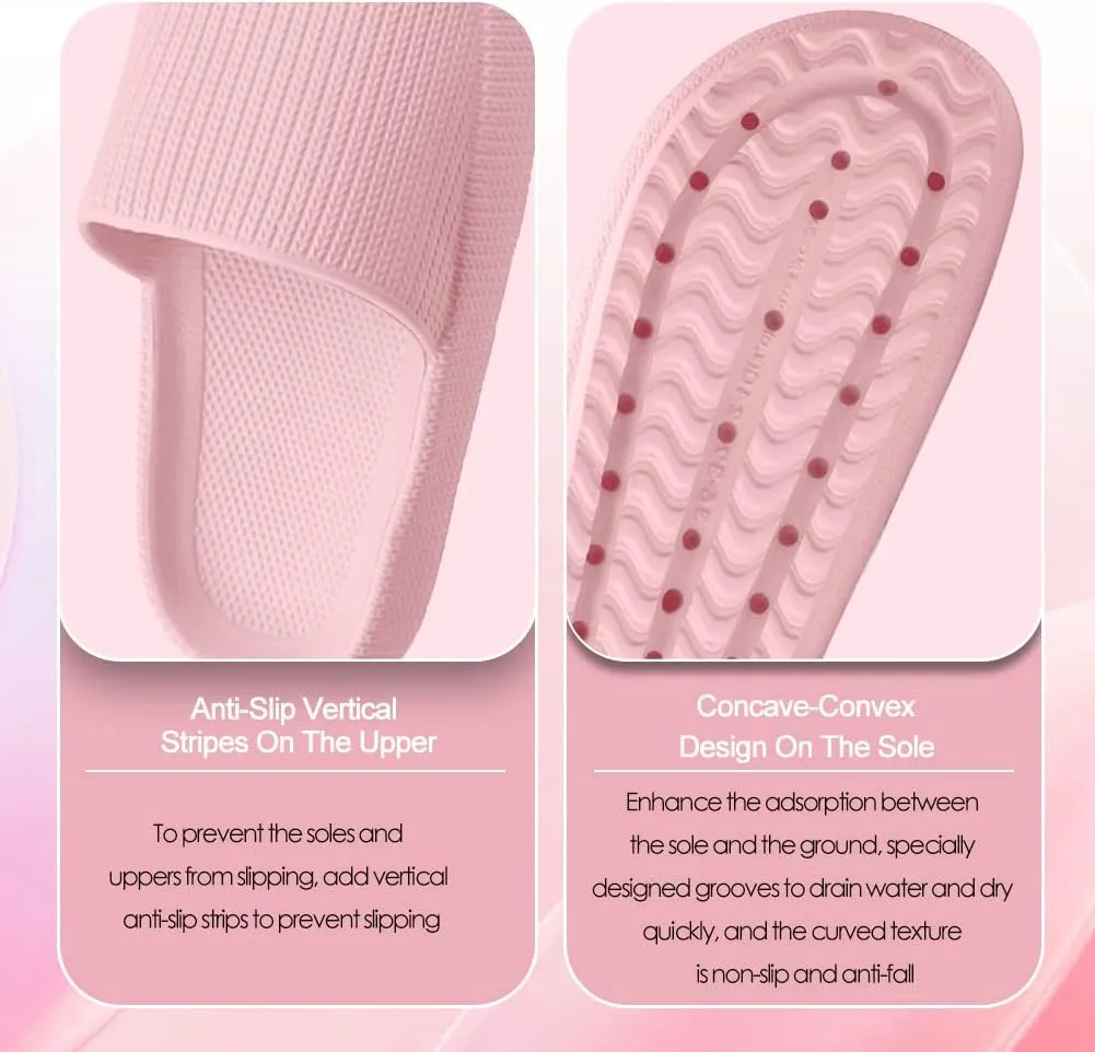 Cloud Slides for Kids, Girls Boys Pillow Slippers Shower Bathroom, Comfort Non-Slip Thick Sole Slippers Summer Beach Shoes for Little Kid/Big Kid