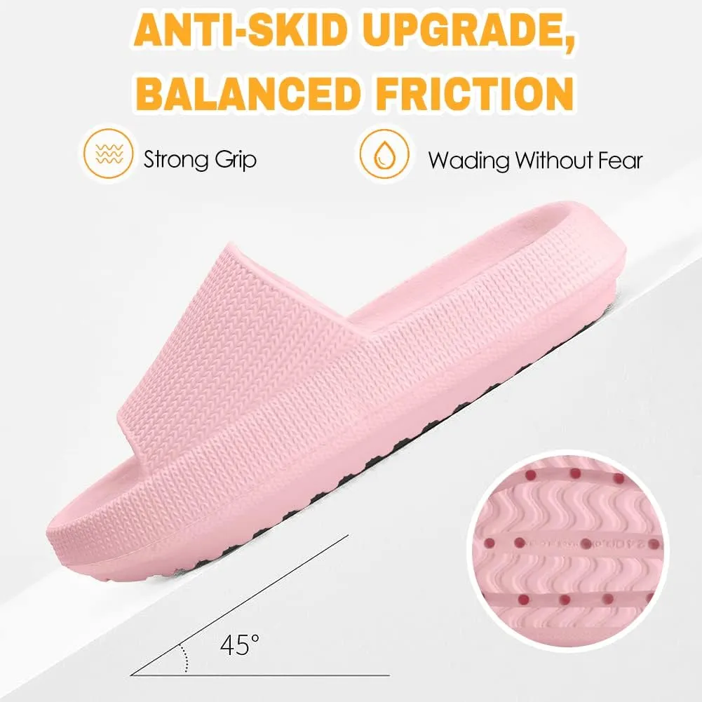 Cloud Slides for Kids, Girls Boys Pillow Slippers Shower Bathroom, Comfort Non-Slip Thick Sole Slippers Summer Beach Shoes for Little Kid/Big Kid