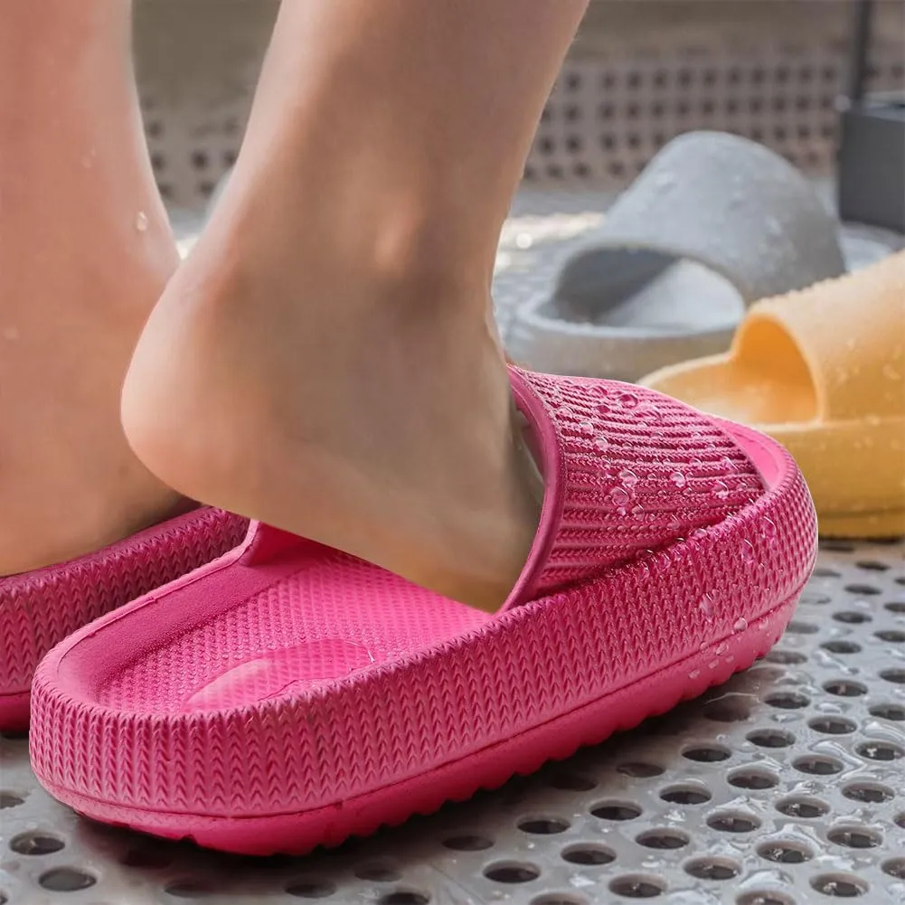 Cloud Slides for Kids, Girls Boys Pillow Slippers Shower Bathroom, Comfort Non-Slip Thick Sole Slippers Summer Beach Shoes for Little Kid/Big Kid