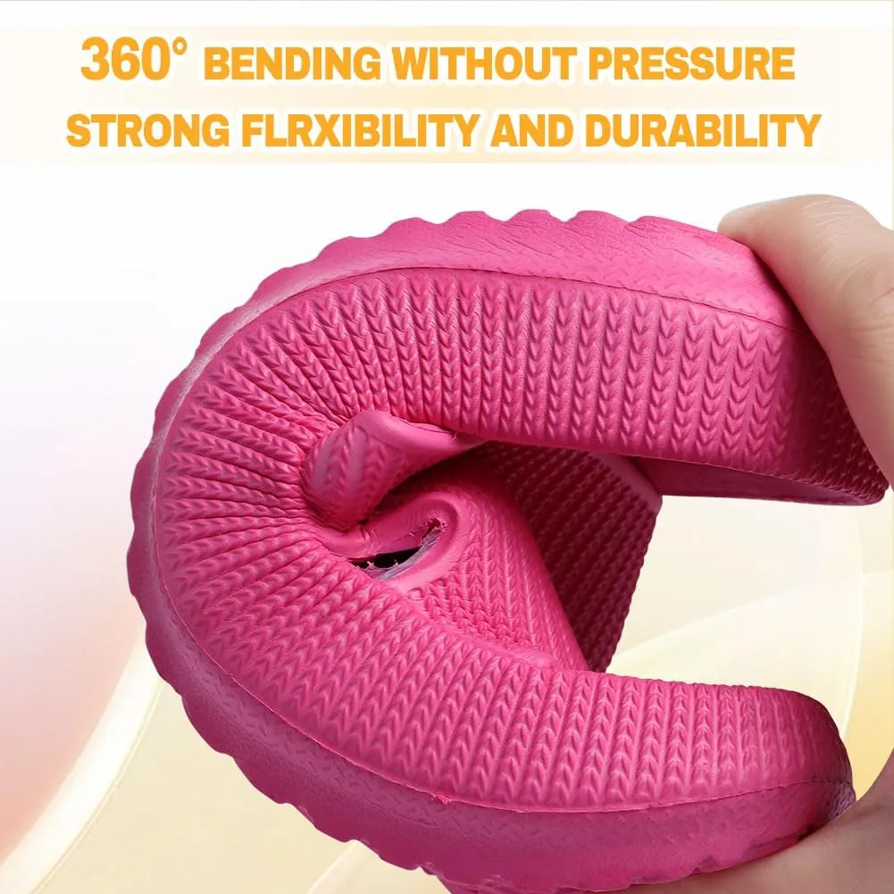 Cloud Slides for Kids, Girls Boys Pillow Slippers Shower Bathroom, Comfort Non-Slip Thick Sole Slippers Summer Beach Shoes for Little Kid/Big Kid