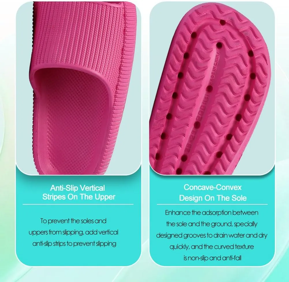 Cloud Slides for Kids, Girls Boys Pillow Slippers Shower Bathroom, Comfort Non-Slip Thick Sole Slippers Summer Beach Shoes for Little Kid/Big Kid