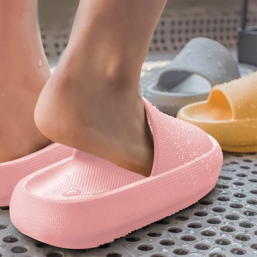 Cloud Slides for Kids, Girls Boys Pillow Slippers Shower Bathroom, Comfort Non-Slip Thick Sole Slippers Summer Beach Shoes for Little Kid/Big Kid