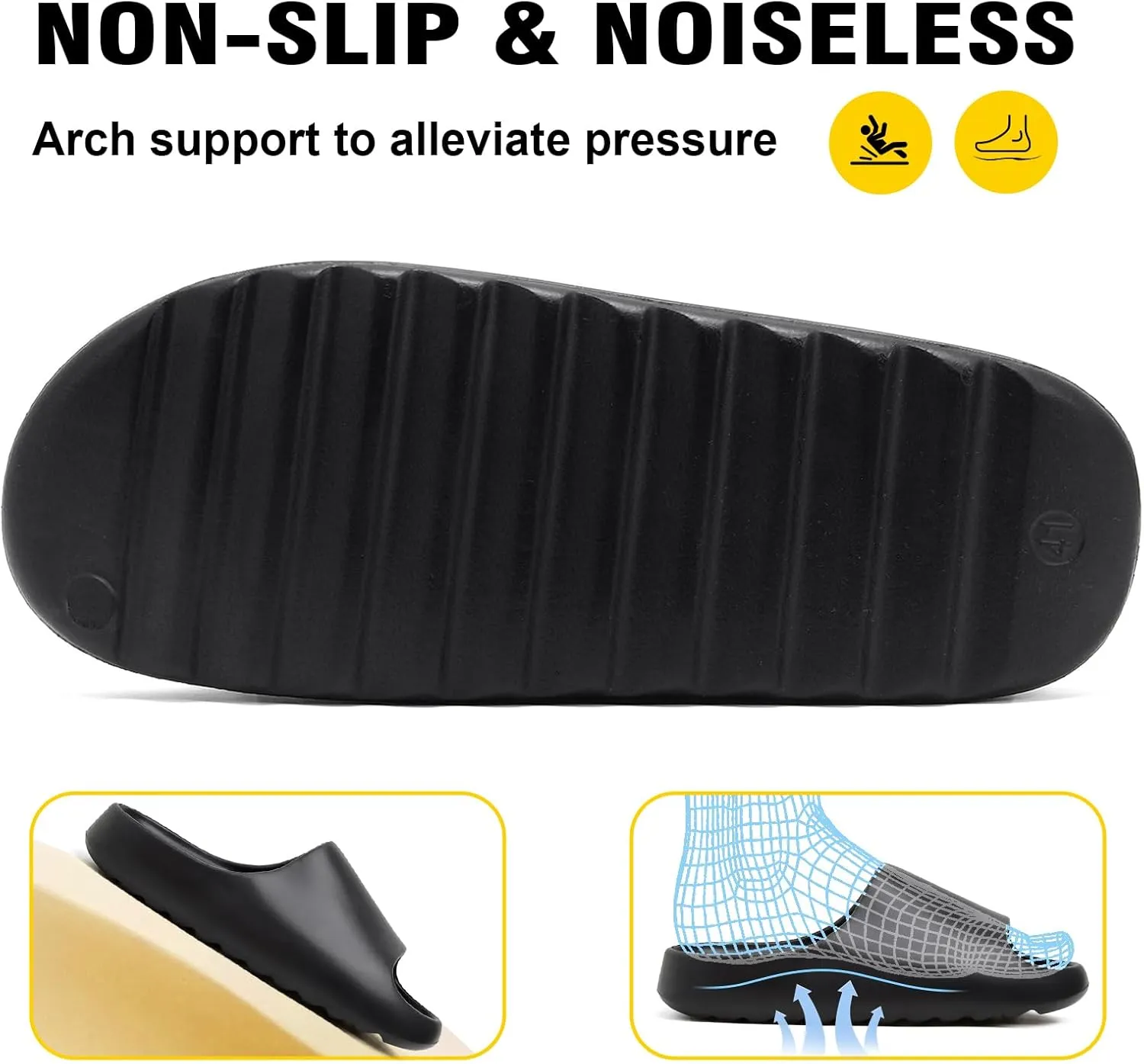 Cloud Slides for Women and Men, Comfort Platform Lightweight Slippers Slides, Unisex Foam Shower House Slippers, Summer Open Toe Sandals for Indoor and Outdoor