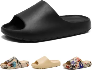 Cloud Slides for Women and Men, Comfort Platform Lightweight Slippers Slides, Unisex Foam Shower House Slippers, Summer Open Toe Sandals for Indoor and Outdoor